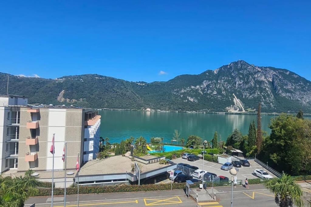 Idyllische Ferienwohnung In Bissone Exterior foto
